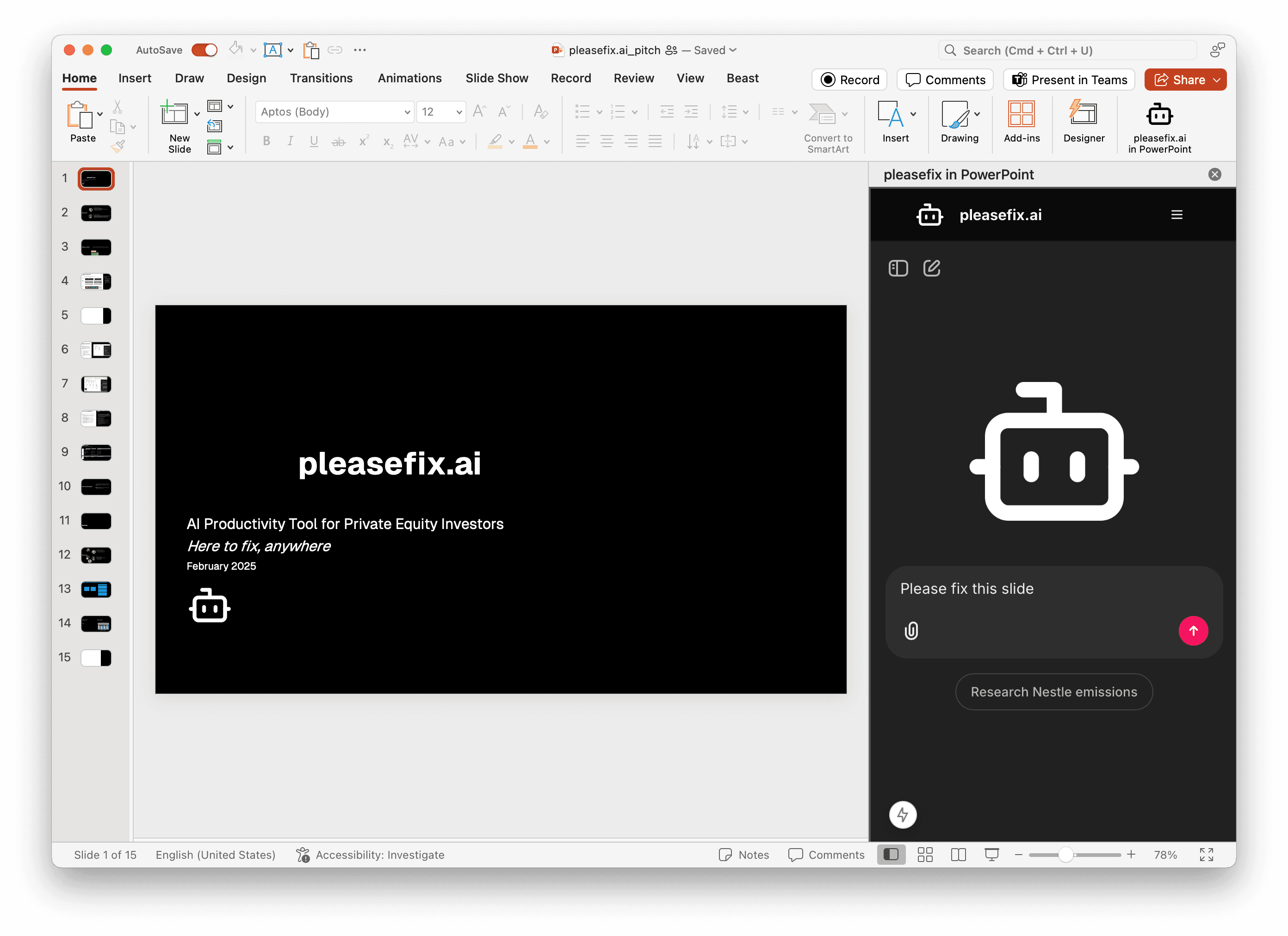 PowerPoint integration screenshot